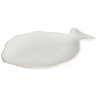 Gusta Aardewerk Bordje Vis 21.5x15.2 cm Wit