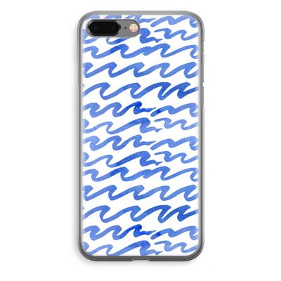 Blauwe golven: iPhone 8 Plus Transparant Hoesje