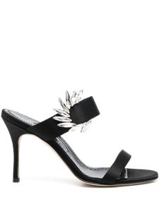 Manolo Blahnik sandales 100 mm à ornements en cristal - Noir