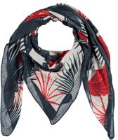 Sarlini Vierkante Sjaal Leaves Blauw/Rood