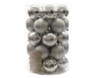 Kerstbal plastic mix/80mm/zilver - Ksd - thumbnail