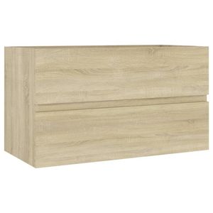 The Living Store Badkaast - Spaanplaat - 80 x 38.5 x 45 cm - Sonoma eiken