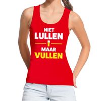 Niet Lullen maar Vullen tekst tanktop / mouwloos shirt rood ames