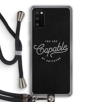 Capable: Samsung Galaxy A41 Transparant Hoesje met koord