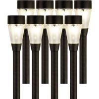 8x Buiten/tuin LED zwarte stekers Jive solar verlichting 32 cm