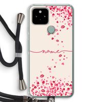 Hartjes en kusjes: Pixel 5 Transparant Hoesje met koord