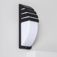 Wandlamp zwart 'Tinus' E27 fitting grid 350mm IP44 - thumbnail