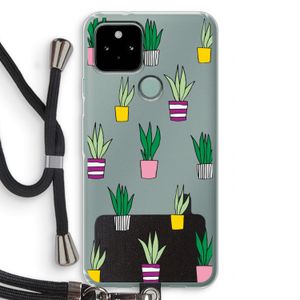 Sanseveria: Pixel 5 Transparant Hoesje met koord