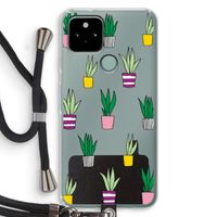 Sanseveria: Pixel 5 Transparant Hoesje met koord