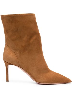Aquazzura bottines Matignon 75 mm en daim - Marron