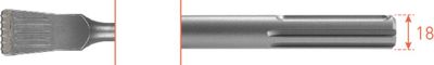 Rotec SDS-max Patentvoegbeitel kortmodel 6mm dikte 38x200 - 2161010
