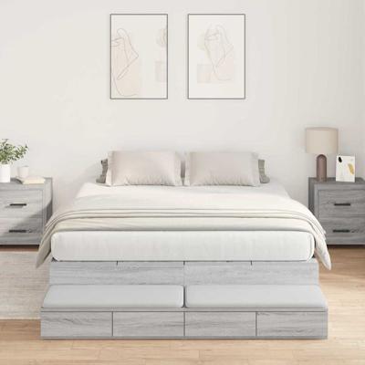 Opbergbedframe Grijs sonoma 236.5 x 160 x 31.5 cm Bewerkt hout