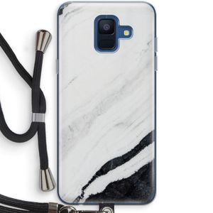 Elegante marmer: Samsung Galaxy A6 (2018) Transparant Hoesje met koord