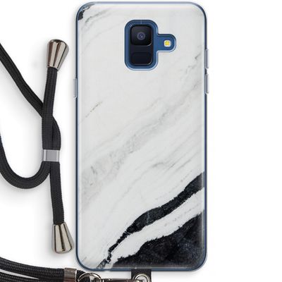 Elegante marmer: Samsung Galaxy A6 (2018) Transparant Hoesje met koord
