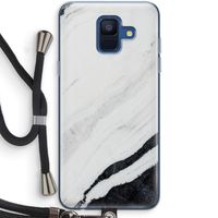 Elegante marmer: Samsung Galaxy A6 (2018) Transparant Hoesje met koord