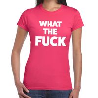 What the Fuck fun t-shirt roze voor dames 2XL  -
