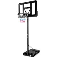 Basketbalmand voor Buitenmet Verstelbare Hoogte 130-305 cm Vrijstaande Basketbalstandaard met HDPE-Paneel en Net Volwassenen/Kinderen