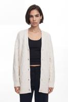 Oversized gebreid vest - WHITE - L