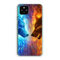 Fire & Ice: Google Pixel 5a 5G Transparant Hoesje