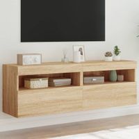 Tv-wandmeubels met LED 2 st 60x30x40 cm sonoma eikenkleurig - thumbnail