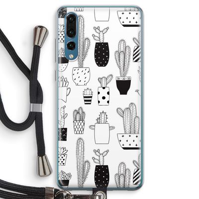 Cactusmotief: Huawei P20 Pro Transparant Hoesje met koord