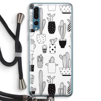 Cactusmotief: Huawei P20 Pro Transparant Hoesje met koord