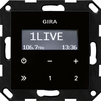 Gira inbouw radio zwart glanzend 228405