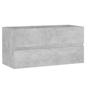 The Living Store Gootsteenkast Badkamer - 90 x 38.5 x 45 cm - betongrijs