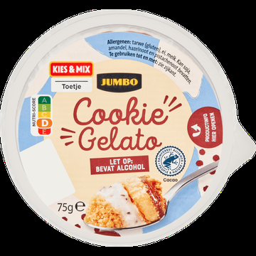 Jumbo Cookie Gelato 75 g Bevat Alcohol