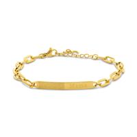 Gepersonaliseerde neusafdruk bar armbanden - Stainless steel - Oval chain - Goud
