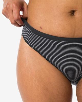 HEMA Damesslip katoen - 2 stuks zwart/wit (zwart/wit)