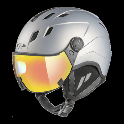 CP Corao+ Skihelm met Vizier grijs | Extra veilig! | Meekleurend vizier