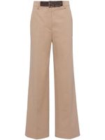 Prada pantalon Gabardine à coupe ample - Marron