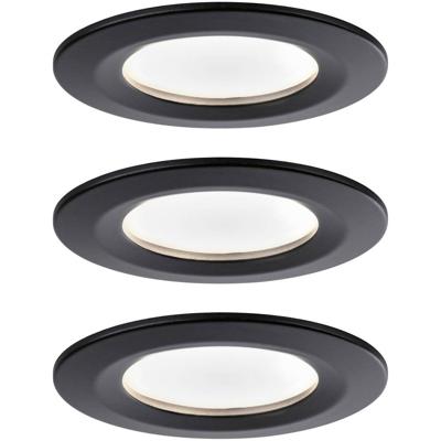 Paulmann 94473 LED-inbouwlamp Set van 3 stuks LED 18 W Zwart (mat)
