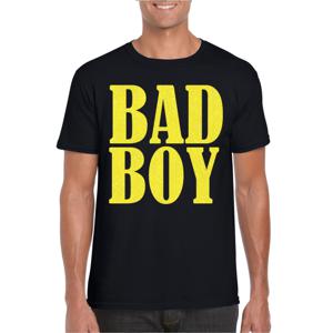 Bellatio Decorations Foute party t-shirt voor heren - Bad Boy - zwart - glitter - carnaval/themafeest 2XL  -