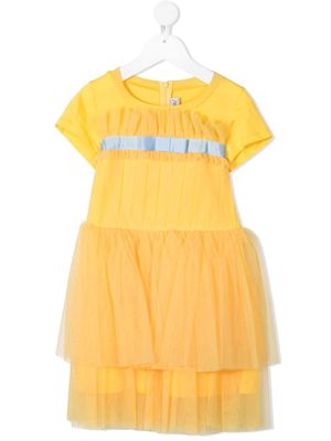 Simonetta robe à volants - Jaune