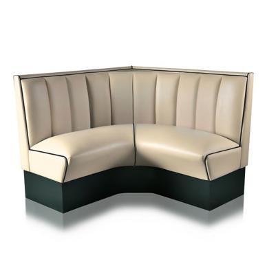 Kwart cirkel Diner Bank 120 cm Gebroken Wit - Zwarte Biezen Kwart cirkel Diner Bank 120 cm Gebroken Wit - Zwarte Biezen