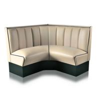 Kwart cirkel Diner Bank 120 cm Gebroken Wit - Zwarte Biezen