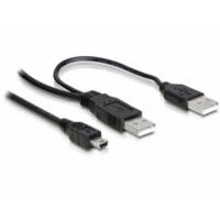 Delock USB-kabel USB 2.0 USB-A stekker, USB-A stekker, USB-mini-B stekker 1.00 m Zwart 82447
