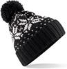 Beechfield CB456 Fair Isle Snowstar® Beanie - Black/White - One Size