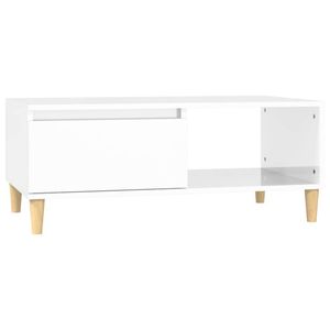 The Living Store Salontafel Scandinavische Stijl - Opbergruimte - Hout - 90x50x36.5 cm