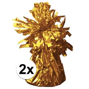 Ballon gewichtjes - 2x - goud - 170 gram - gewichtjes voor helium ballontrosjes