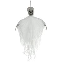 Horror/halloween decoratie skelet/geraamte pop - wit - geest/spook - hangend - 70 cm
