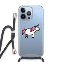 Eenhoorn: iPhone 13 Pro Transparant Hoesje met koord
