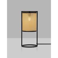 Lyora TafellampErto zwart en rotan - 9001118