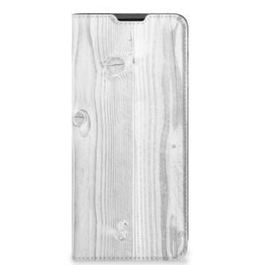 Motorola Moto G51 5G Book Wallet Case White Wood
