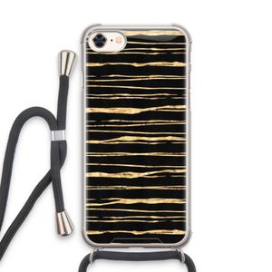 Gouden strepen: iPhone 8 Transparant Hoesje met koord