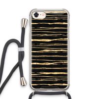 Gouden strepen: iPhone 8 Transparant Hoesje met koord