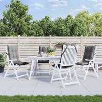 VidaXL Stoelkussens 4 st hoge rug oxford stof grijs