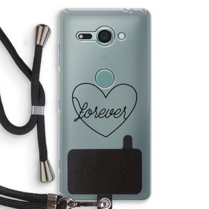 Forever heart black: Sony Xperia XZ2 Compact Transparant Hoesje met koord